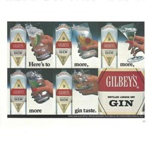 Gibleys London Dry Gin Print Ad 1986 Vintage 80s Retro Alcohol Spirits - £6.74 GBP
