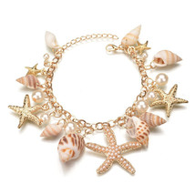 Fashion Star Starfish Conch Shell Bracelet Bangle Charm Multi-element Bracelet F - £10.05 GBP