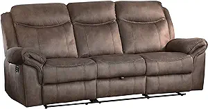 Homelegance 87&quot; Double Reclining Sofa (Manual), Brown - £1,308.26 GBP