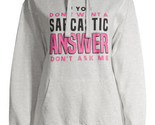 Hybrid Juniors Sarcastic Answer Graphic Hoodie Color Grey Size XS (1) - £20.77 GBP