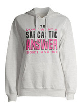 Hybrid Juniors Sarcastic Answer Graphic Hoodie Color Grey Size XS (1) - £20.50 GBP