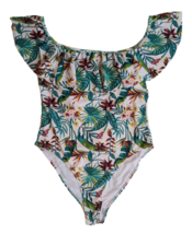 Cabana Del Sol Women&#39;s Tropical Floral Off The Shoulder One Piece Swim Suit SZ L - £7.92 GBP