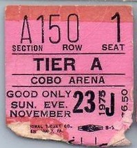 Vintage ROXY Musique Styx Concert Ticket Stub Novembre 23 1975 Detroit d... - £26.86 GBP