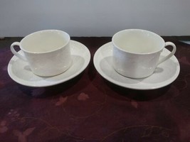 Set Of 2 Mikasa Plaza Lane Cups And Saucers DE 900 - £15.57 GBP