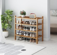 Bamboo Shoe Rack For Hallway Closet Living Room Entryway Organizer,, Sturdy. - £36.97 GBP