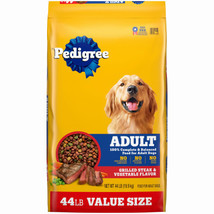 Pedigree, 44 LB, Adult Complete Nutrition Grilled Steak &amp; Vegetable Flav... - £57.01 GBP