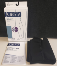 Jobst Relief Thigh High Large Open Toe Compression Stockings Socks (30-40) Black - £35.95 GBP