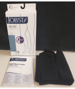 JOBST RELIEF Thigh High LARGE OPEN TOE Compression Stockings Socks (30-40) Black - $44.99