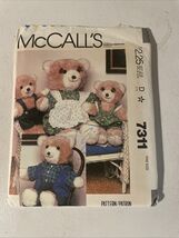 McCalls 7311 Vintage Stuffed Bear Family Dolls &amp; Clothes Pattern 17" + 1... - $5.49