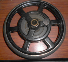 Vintage White Rotary Hand Wheel w/Pulley Locking Screw &amp; Set Screw - $10.00