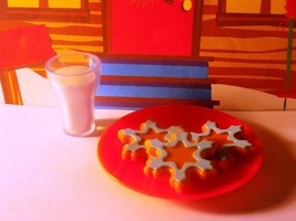 Christmas Plate Snowflake Cookies Milk fits American Girl Dolls Our Generation - £8.69 GBP