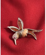 Preston’s &amp; York Hummingbird Pink Red Enameled Rhinestones Brooch J366 - $18.06 CAD