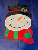 Christmas Garden House Flag Snowman Jingle Bells 12&quot; x 18&quot; Jetmax Embroi... - $8.59