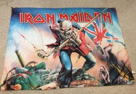 IRON MAIDEN  WALL FLAG TAPESTRY BANNER  POLIESTERE ITALY 2005 Vibrant 40... - £44.82 GBP