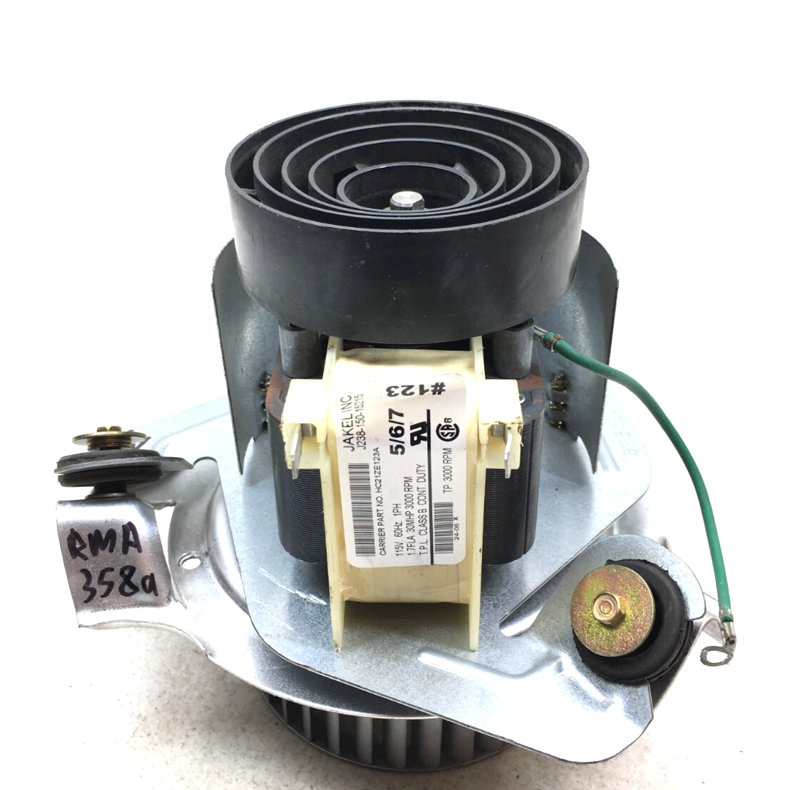 JAKEL J238-150-15215 Draft Inducer Blower Motor HC21ZE123A used refurb #... - $165.00
