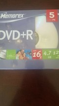 Memorex DVD+R 5 Pack 16X 4.7GB Recordable 120 Min New And Sealed - £23.70 GBP