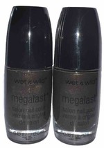 Pack Of 2 Wet n Wild Megalast Salon Nail Color Olive Sparkle (Wide Brush... - $11.87