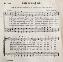 1883 Gospel Hymn Take Me As I Am Sheet Music Victorian Church Religious ... - $19.99