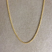 Unisex Necklace Solid 14k Yellow Gold Cable Chain 19.69 inch Width 1.06 mm - £162.28 GBP