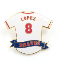 VTG Atlanta Braves #8 Javier Lopez Jersey MBA Baseball Uniform Enamel Lapel Pin - £7.90 GBP