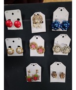 Lot of 8 Prs Vintage Assorted Clip Earrings Different Colors And Style - $20.29 CAD