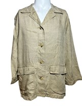 Calvin Klein Jacket  Blazer Women&#39;s Size 8 Medium Beige Linen Retro Boxy... - $22.67