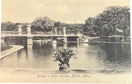 Bridge in Public Garden, Boston, Massachusetts, vintage postcard 1905 - £9.38 GBP