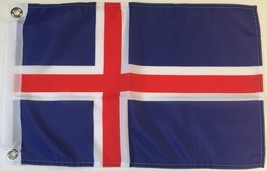 Iceland 12&quot; X 18&quot; Polyester Flag with Grommets #40 - £3.10 GBP