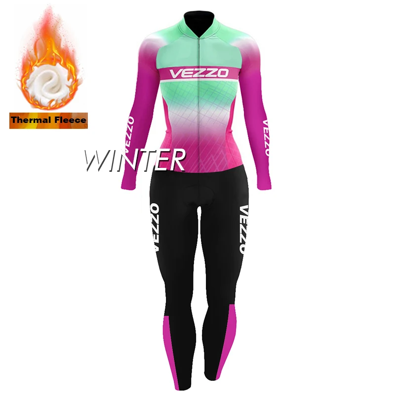 Women&#39;s Jumpsuit Winter Fleece Thermal Cycling Little Monkey Long Sleeve Bicycle - £105.76 GBP