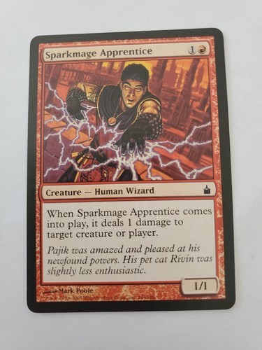 MTG Magic The Gathering Card Sparkmage Apprentice Creature Human Wizard ... - $3.84