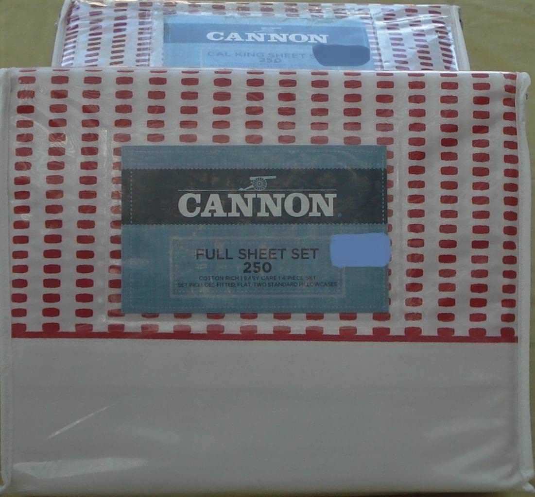 Primary image for Cannon Rubie Rose Sheet Set - BRAND NEW IN PACKAGE - Cotton Blend 250 TC VARIOUS