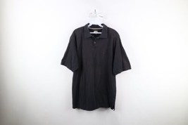 Vtg Tommy Bahama Mens Medium Faded Collared Short Sleeve Polo Shirt Black Cotton - £27.22 GBP