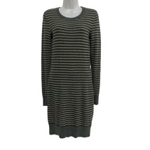 French Connection Gray Blue Gold Black Striped Knit Sweater Dress Women&#39;s Size 6 - £6.67 GBP
