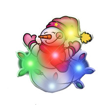 Snowman Tangled up in Christmas Lights Flashing Blinky Body Light Lapel Pins - £18.25 GBP