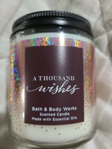 Bath &amp; Body Works A Thousand Wishes Single Wick Candle Made W/Essential Oils - £17.58 GBP