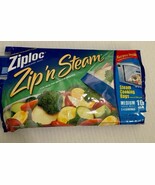 Ziploc Zip &#39;N Steam Medium Large Cooking Bag Microwave Pack of 19 Discon... - $37.19