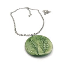 Artisan Lavender Pendant Necklace For Women, Ceramic Cottagecore Jewelry For Her - £38.45 GBP