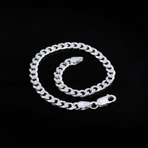 925 Sterling Silver Curb Link Chain Men&#39;s Bracelet Man Jewelry 8.5&quot; - £34.27 GBP