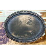 Victorian Oval Frame w/ Edward Goodall Scottish Soldier Dreaming Engraving - $233.75