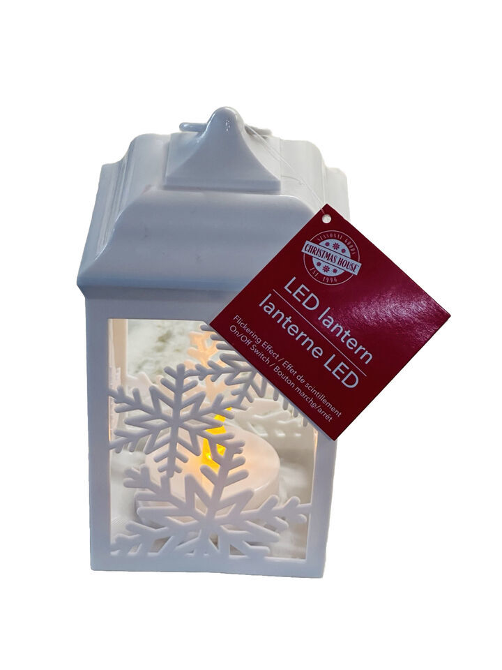 Christmas Home LED Snowflakes Lantern. 7 Inches Tall. No Batteries Included