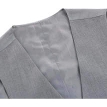 Men's Renoir Suit Vest V-neck Adjustable Strap 5Button 2Pockets 202-2 Lt Gray image 3