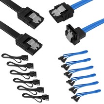 Set Of 12, Straight And 90 Degree Right-Angle Sata Iii Cable 6.0 Gbps With Locki - £18.17 GBP