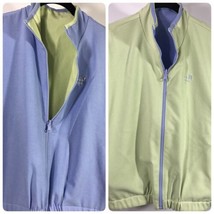 Lilly&#39;s Of Beverly Hills Reversible Vest Zip Front Green Blue Pockets Sz Medium - £16.01 GBP