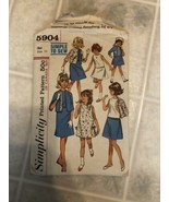 VTG 60s Simplicity Sewing Pattern 5904 Girls Sz 14 Dress and Jacket - £13.70 GBP