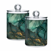2 Pack Turquoise Green Marble Bathroom Qtip Holders - $986.89 MXN