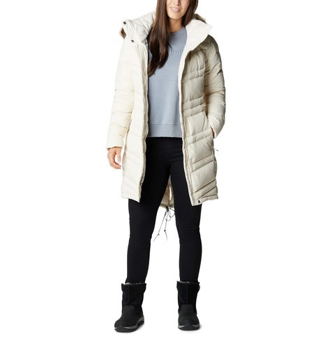 Columbia Women Catherine Creek Mid Down Jacket Chalk Florescent Emboss W... - $104.65