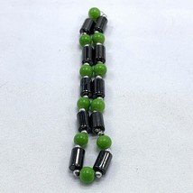 Magnetic Bracelet Jade Green and Brown with Silver - £7.63 GBP