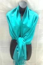 Light Torquoise High Quality Pashmina Wool Soft Large Scarf Shawl Paisley - £14.87 GBP