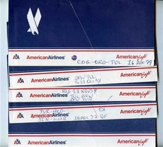 5 American Airlines Ticket Jackets &amp; Contents 1990&#39;s - £21.80 GBP
