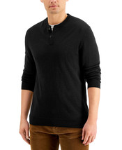 Club Room Men&#39;s Merino Wool Blend Solid Henley Sweater Navy Blue-Small - £17.55 GBP